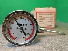 Encon 3” Bi-Metal Safety Thermometer Temperature Gauge 0-200°F  1/2” NPT 4"