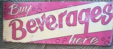 Buy Beverages Here Rustic Soda Shop Metal Sign Decor Coffee Tin Reproduction