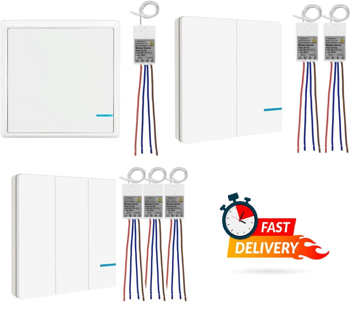Wireless Remote Control Light Switch Kit 240V Gang Lighting Parts for lamps A