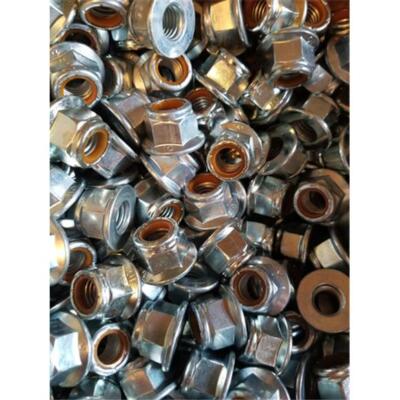 100PACK M10-1.5 Hex Flange Stop Lock Nut CLEAR Nylon Insert DIN 6926 Class 10
