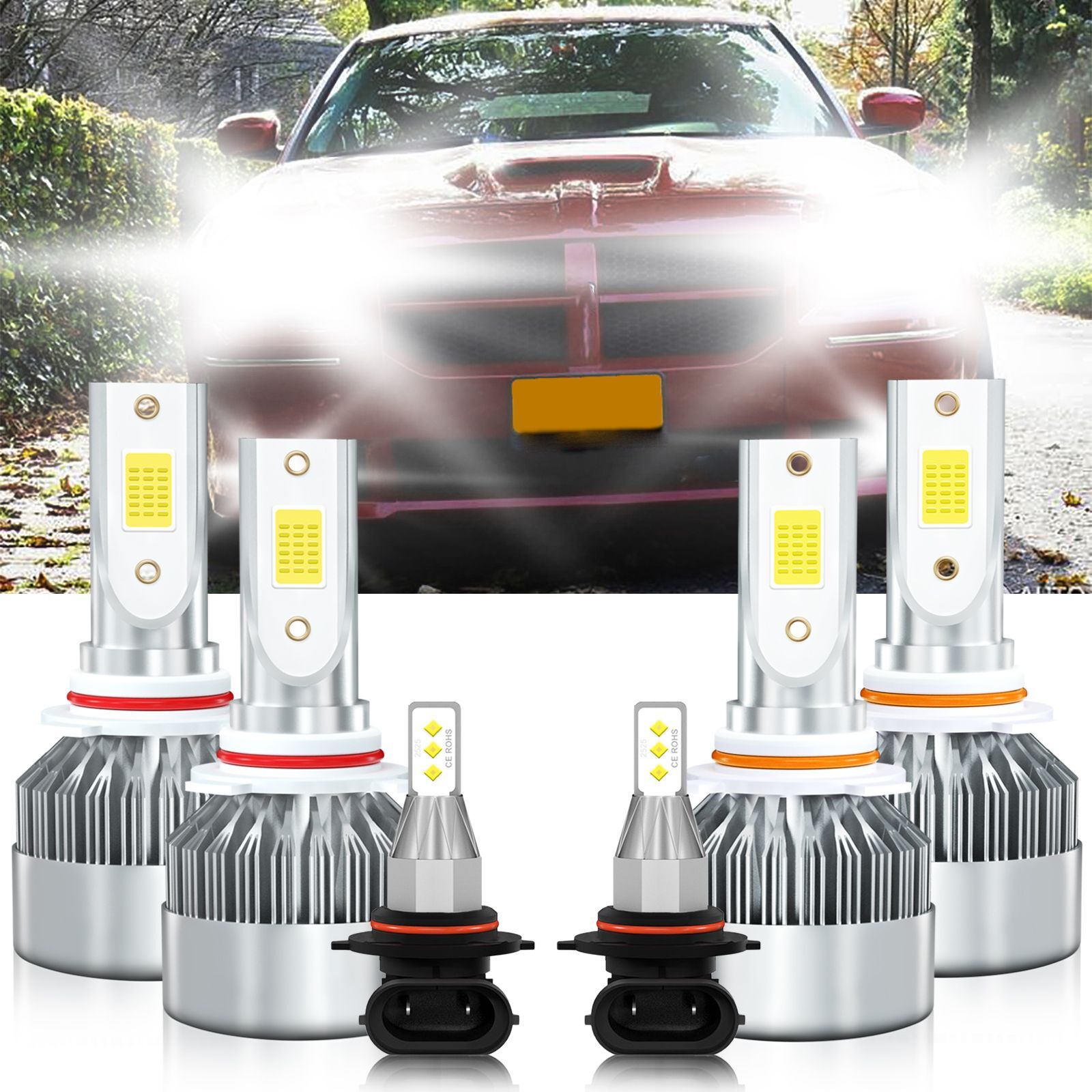 LED Headlight High Low Beam Fog Light Bulbs Kit 6x For Dodge Magnum 2005-2008