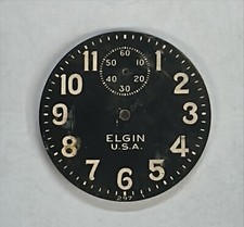 Elgin Military 16 Size Black Pocket Watch Dial out of watchmaker's estate