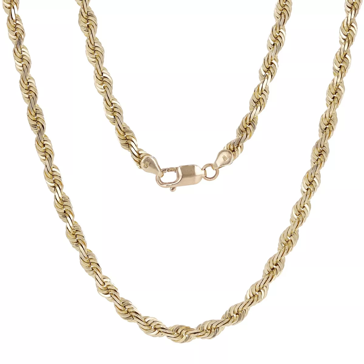 Solid diamond cut rope best sale chain