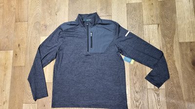 Tek Gear Herren 1/4 Zip Langarm dunkelgrau Activewear Oberteil XL