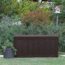CASSAPANCA RESINA BAULE SHERWOOD CASSA CONTENITORE PORTA ATTREZZI GIARDINO