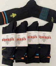 4 Pairs Bombas Calf Crew Long Socks, Unisex Size M, Multicolor, Brand New