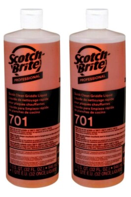 2pcs Scotch-Brite Professional 701 Liquid 1 Qt Griddle Cleaner Degreaser Bottle