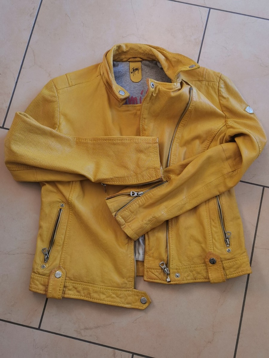 Gipsy Lederjacke Damen senf gelb L
