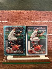 Carlos Correa/ 2024 Topps Series 2 / Aqua Ice Parallel #'d 182/399 + Base