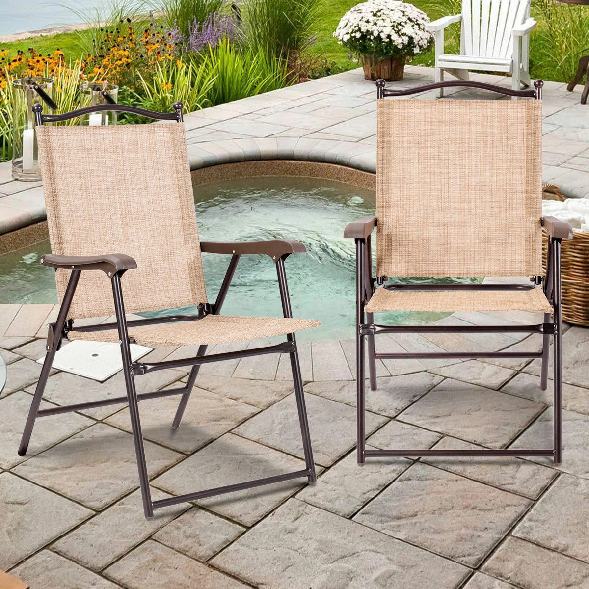 Greyson square cheap folding sling chair