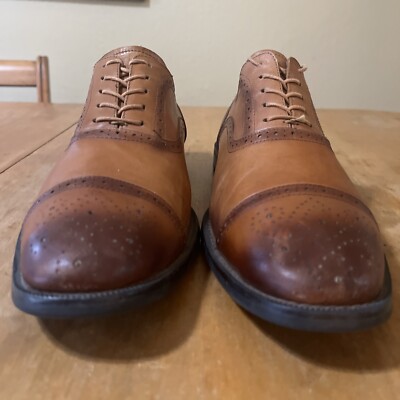 Hart Schaffner Marx Brown Oxford Cap Toe Dress Shoes Mens Sz 11.5 Leather NEW Men main image 4