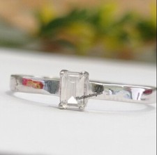 2ct Emerald Cut Lab Created Diamond Women's Solitaire Wedding Ring 925 Silver