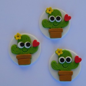 12 Edible Cute Cactus In Love Cake Cupcake Topper Decoration Mexican Wedding Ebay