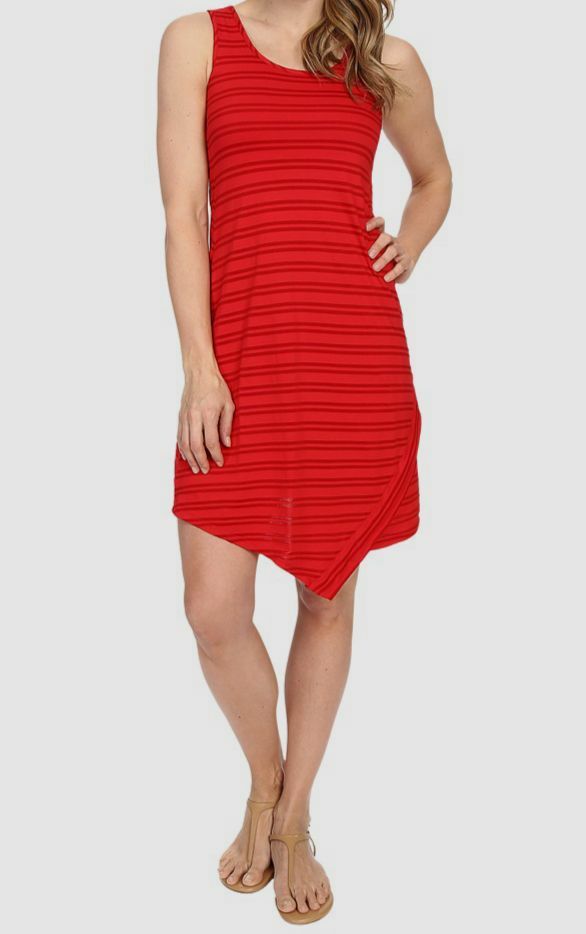 red jersey tank dress $90 Mod-o-doc Women's Tonal Tencel Striped Size S Poppy