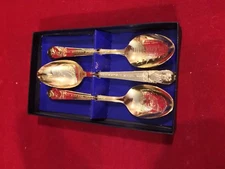 3 Spoons John F.Kennedy, George Washington, Thomas Jefferson WM Rogers MFG.CO.
