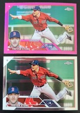 Trevor Story 2023 Topps Chrome Pink Refractor & Base #23 Boston Red Sox (Lot 2)