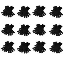 Bulk Wholesale Lot Magic Knit Gloves Winter Warm Plain One Size Fits Most NY