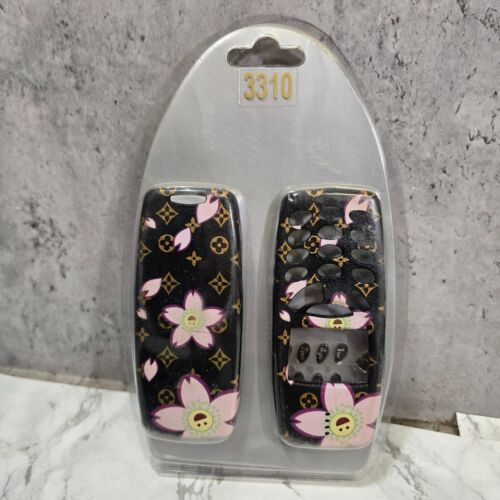 Nokia 3310 Phone Case Vintage NEW OLD STOCK NOS - Black Pink Monogram Flowers