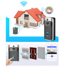 Portier Vidéo Caméra pour Porte d'Entrée Plug and Play Wifi HD 1280x720p Argent