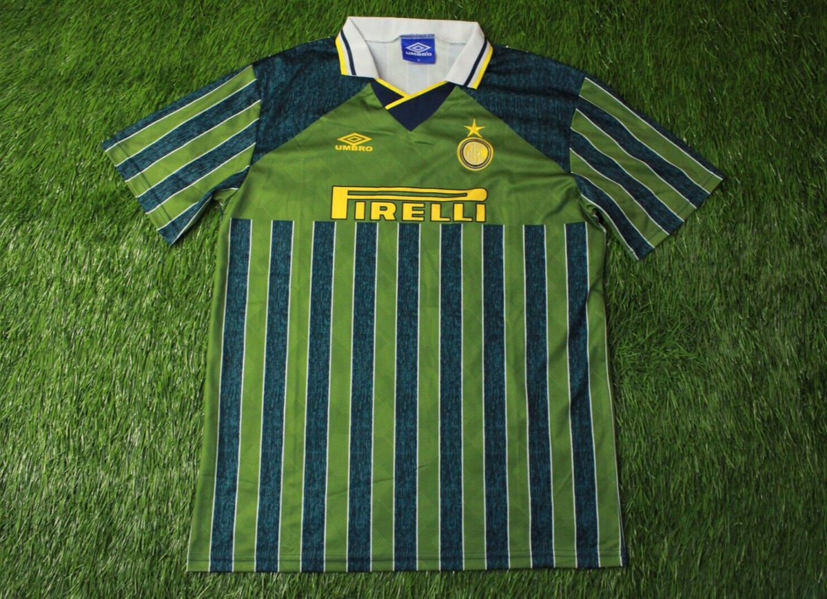 ウェア Inter Milan Uniform 95-98 XL INTER MILAN 1995/1996 VINTAGE FOOTBALL SHIRT JERSEY AWAY UMBRO