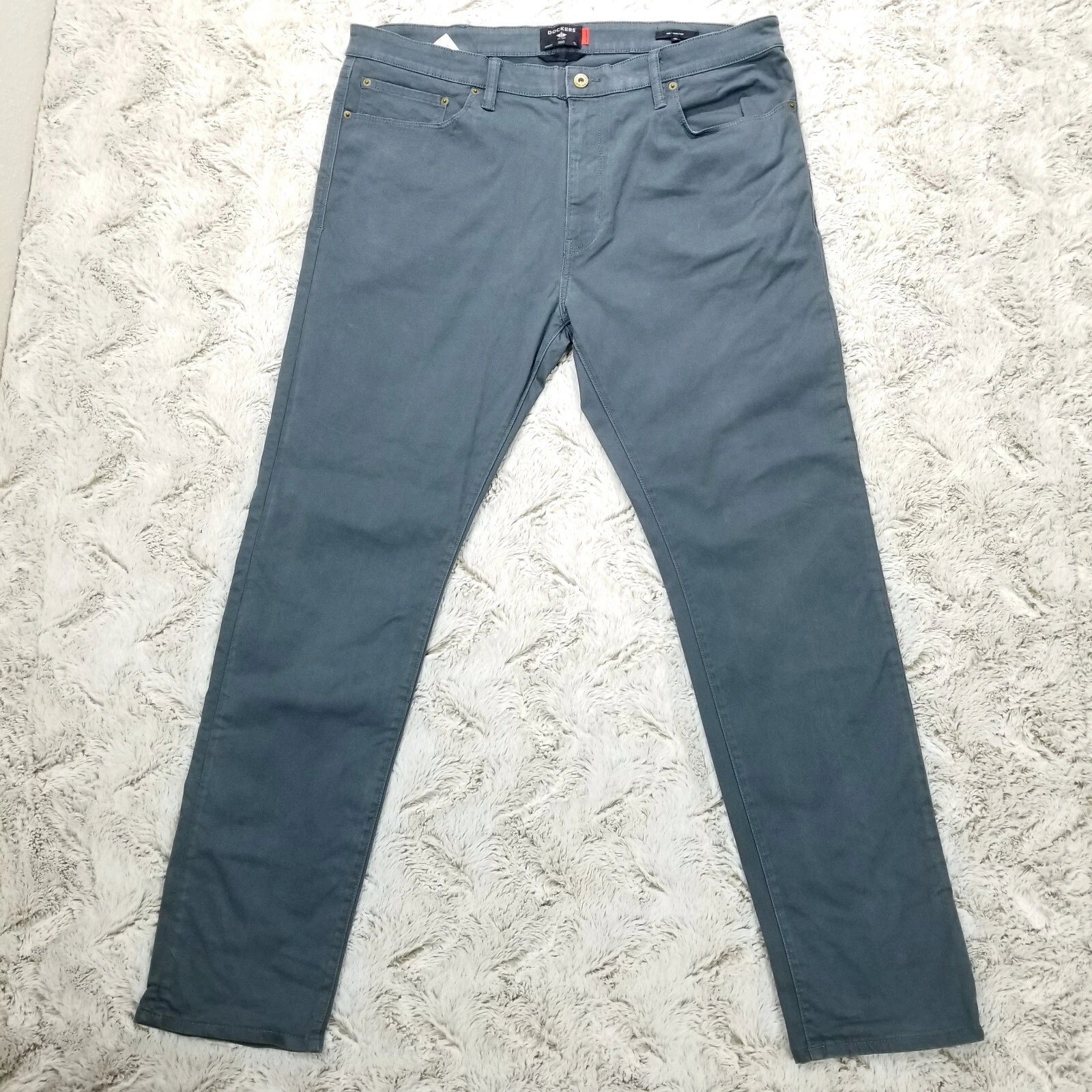Pantalon Dockers homme 38x32 gris Supreme Flex slim devant plat 
