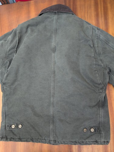 Carhartt Jacket J22MOS USA Union Corduroy Collar Quilt Lined Moss Green Canvas L - Picture 15 of 20