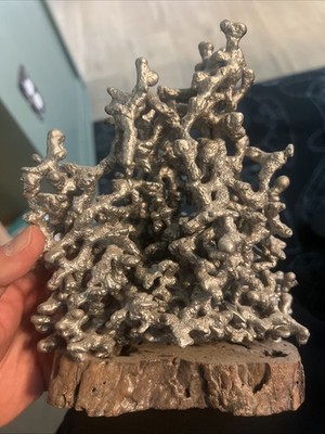 OG Aluminum aint hill specimen Decorative Display on Wooden Base