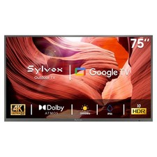 Sylvox 75in Google TV 2000nits Waterproof IP56 4k Dolby Full Sun Pool Pro 3.0