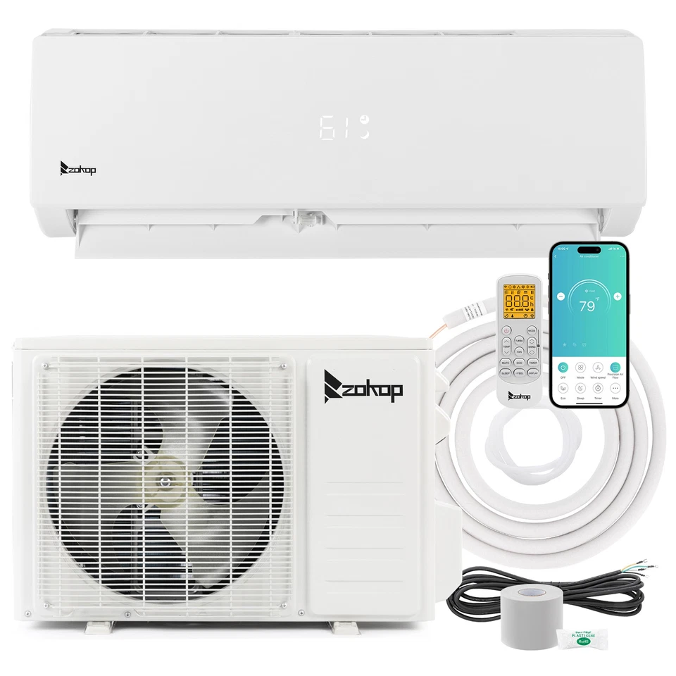 24000 BTU Mini Split 21 SEER2 INVERTER Air Conditioner Heat Pump 230V+Smart Wifi