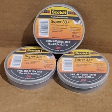 Scotch Super 33+ Vinyl Electrical Tape: 3/4 in. x 66 ft. (Black) [3-pack]