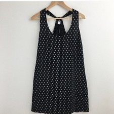 Old Navy Women Dress Size large Black Sleeveless Diamond Print Keyhole Comfy