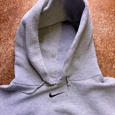 Vintage 90s Distressed Grey Nike Center Swoosh Hoodie XL
