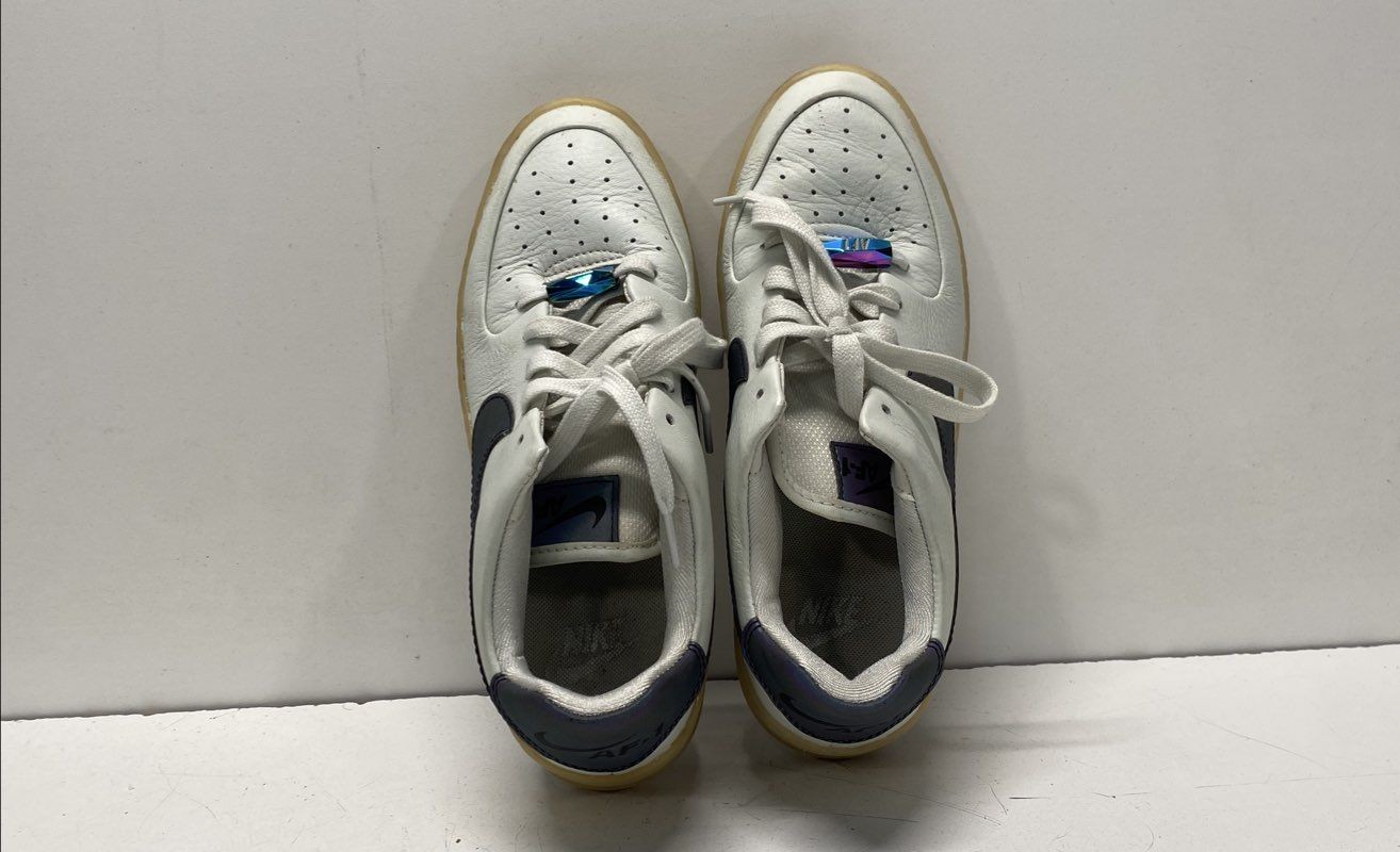 Nike White/blue Solid Platform Sneakers Women Siz… - image 5