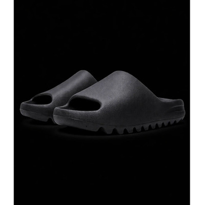 adidas Men s Black Slide Sandals Open Toe Slip-On Rubber Upper US 10
