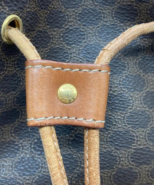 CELINE Brown Macadam Pattern Drawstring Shoulder … - image 9