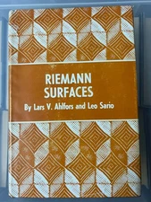 RIEMANN SURFACES - AHLFORS & SARIO - HARDBACK WITH DUSTJACKET