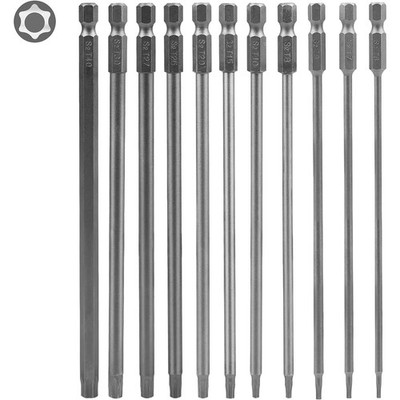 Torx Bit Set 11er 150mm S2 Stahl T6 T7 T8 T9 T10 T15 T20 T25 T27 T30 T40 Schr...