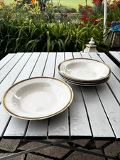 Bristol Pottery Pountney & Co Grecian Large Rimmed Soup Bowls Set Of 5