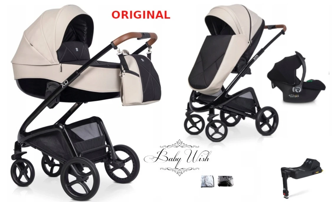 RIKO XD PRAM BABY 2in1 3in1 ISOFIX BASE + CARRYCOT + PUSHCHAIR + CAR SEAT