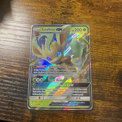 Leafeon GX - 13/156 - Ultra Rare NM Sun & Moon Ultra Prism-Minty!-Never played 