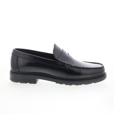 Bruno Magli Milo MB4MILA0 Mens Black Leather Loafers  Slip Ons Penny Shoes