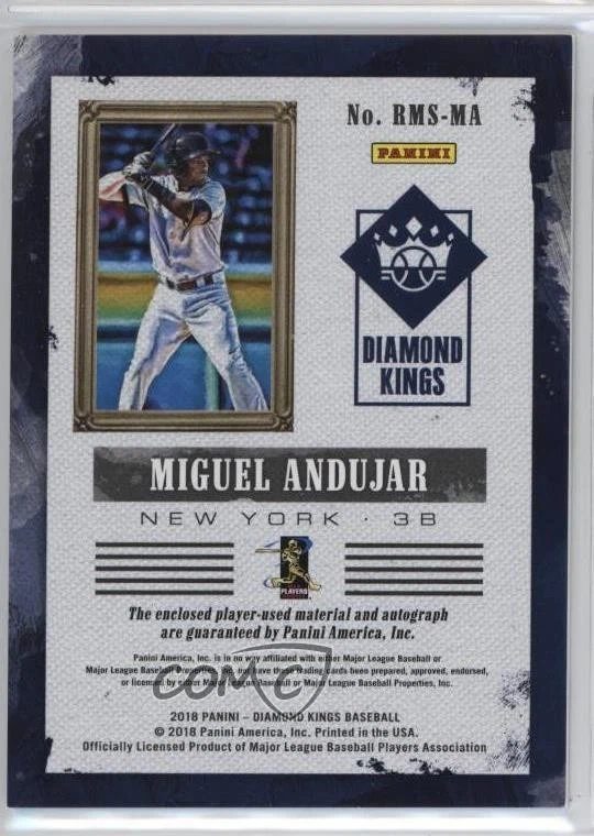 2018 Diamond Kings DK Rookie Materials Signatures /299 Miguel Andujar Auto RC - Image 2 of 2
