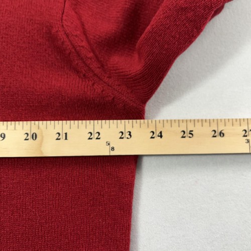 VTG Pendleton Sweater Mens Large Red 100% Lambswool V Neck Pullover Knit Classic - Picture 9 of 13