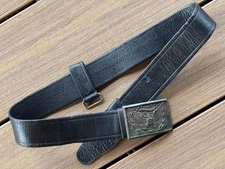 INDIAN WARS, M1874, WAIST BELT PLATE, BUCKLE, AND MAKER MARKED LEATHER BELT