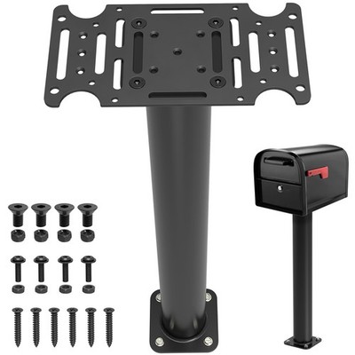 KOMOHOM 43'' Black In-Ground Mailbox Post w/Mounting Bracket - Durable & Stable