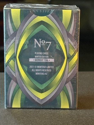 NO. 7 PLAYING CARDS  WINTER EDITION MIDNIGHT TEAL  BY MONTENZI EXCLUSIVE
