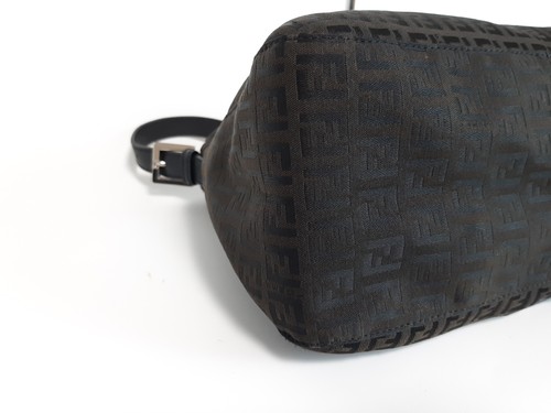 FENDI Zucca Mamma Baguette Shoulder Hand Bag Canvas Leather Black - Picture 12 of 18