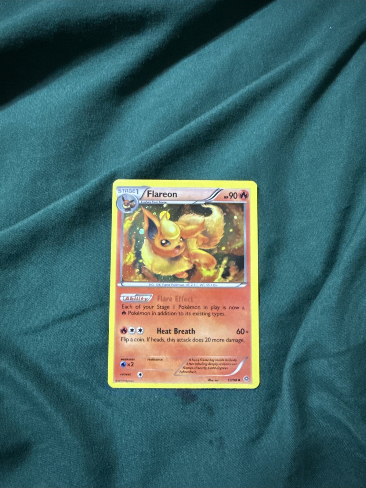 Flareon - 13/98 - Uncommon - Reverse Holo LP, English Pokemon Ancient Origins