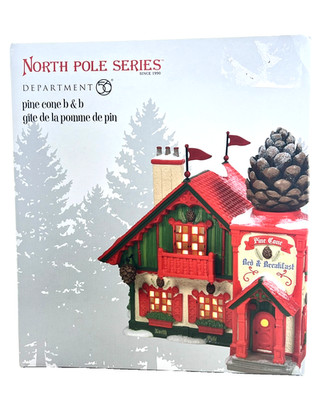 Dept 56 Pine Cone B & B Bed Breakfast Christmas Snow Village North Pole Chalet