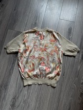 Salvatore Ferragamo Wool/Silk Short Sleeve Animal Henley t-shirt M